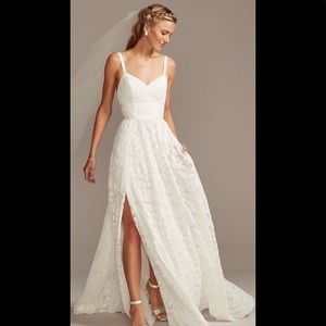 Wedding Dress Grosgrain Banded Stretch Lace